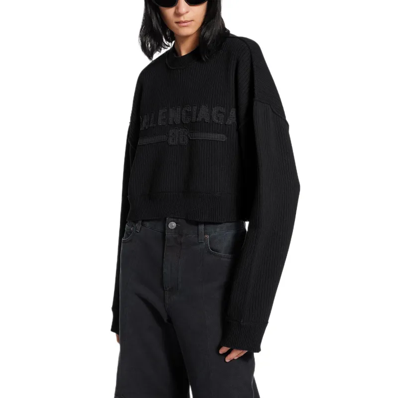 Balenciaga SS25 Knitwear Regular Fit Unisex Black-2