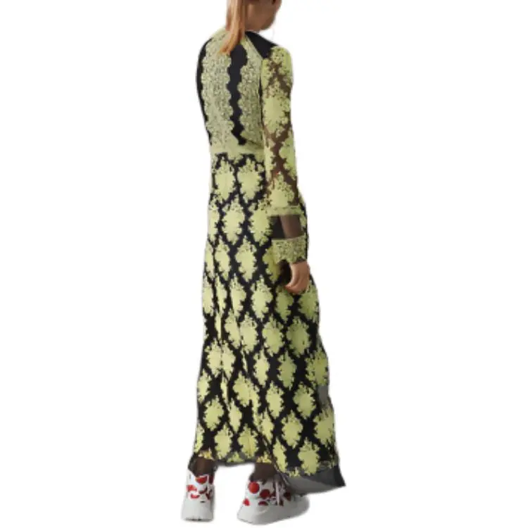 Burberry Long-Sleeved Dresses Women's Yellow-2