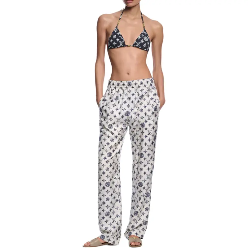 LOUIS VUITTON Monogram Silk Jogging Pants-2