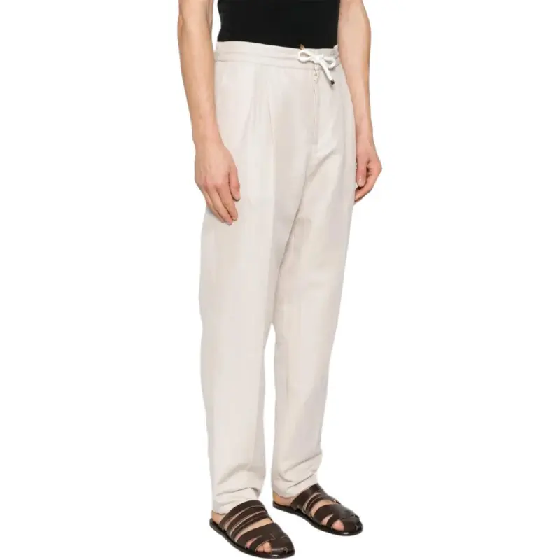 Brunello Cucinelli Drawstring Tapered Leg Trousers-3