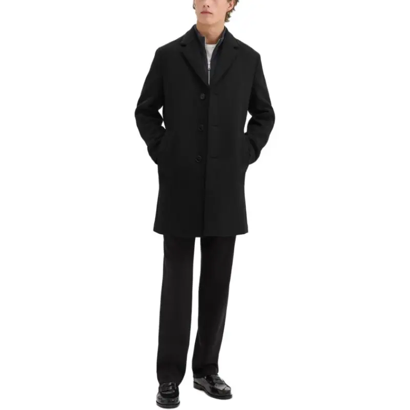 THEORY 3 Button Melton Topcoat-3