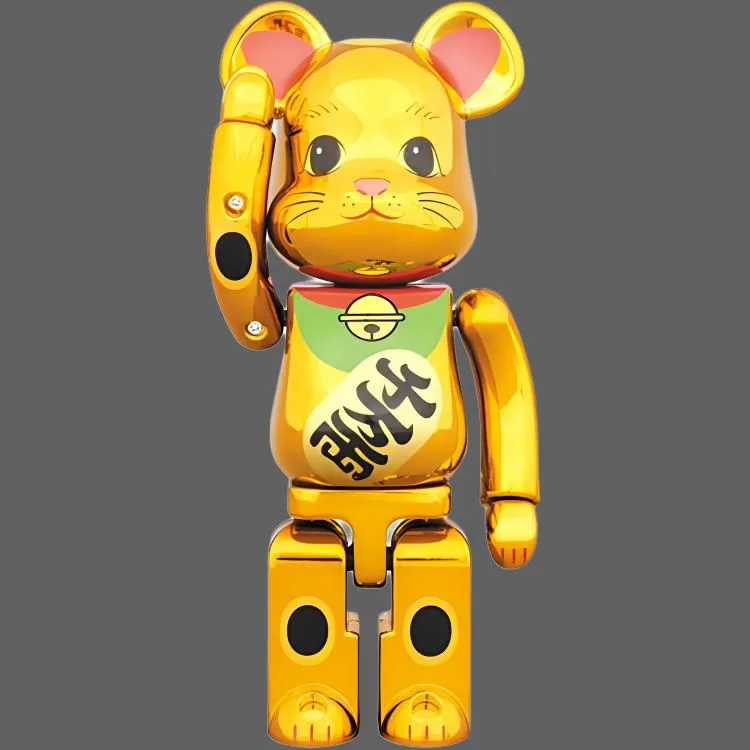 BE@RBRICK Superalloy Beckoning Cat Gold Plated-3