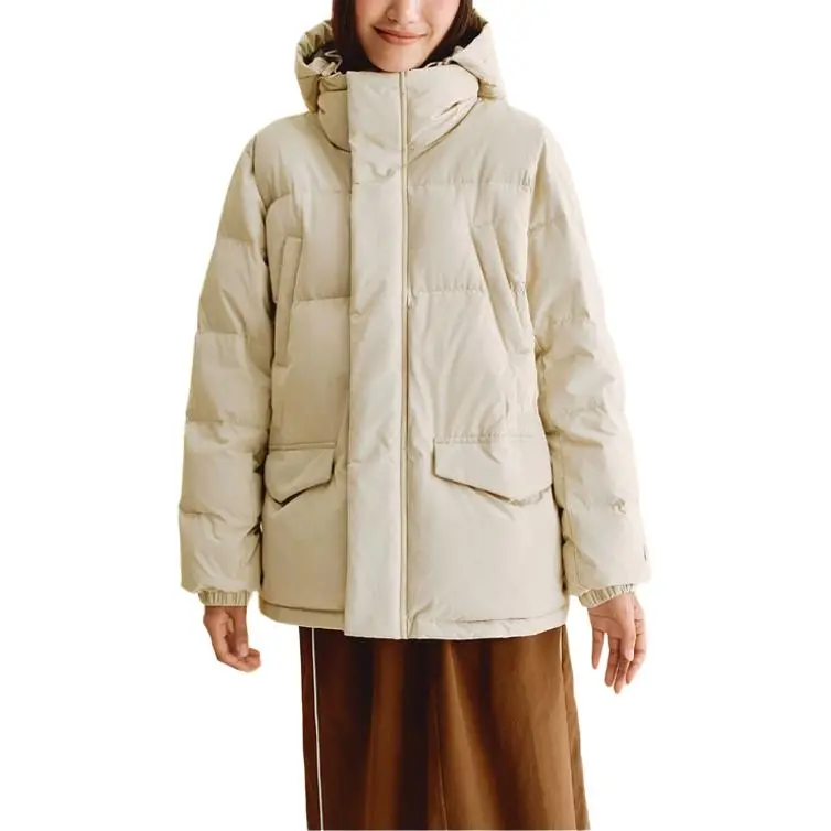 Skechers Down Jacket Women's Feather Satin Brown-1