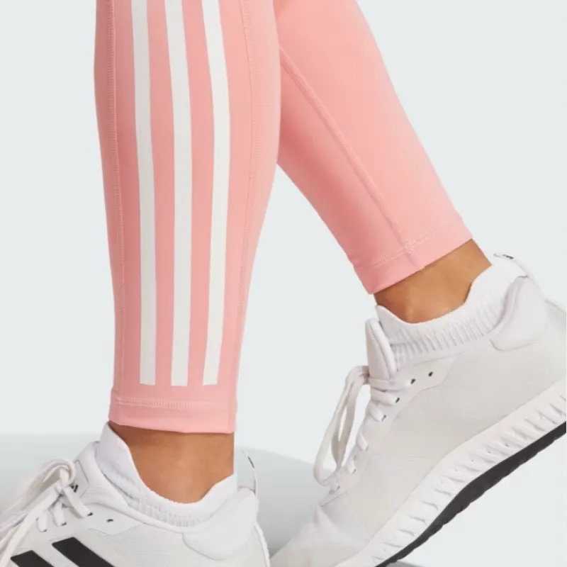 Adidas OPTIME 3 STRIPES FULL LENGTH LEGGINGS Athletic Trousers Women's Pink-3