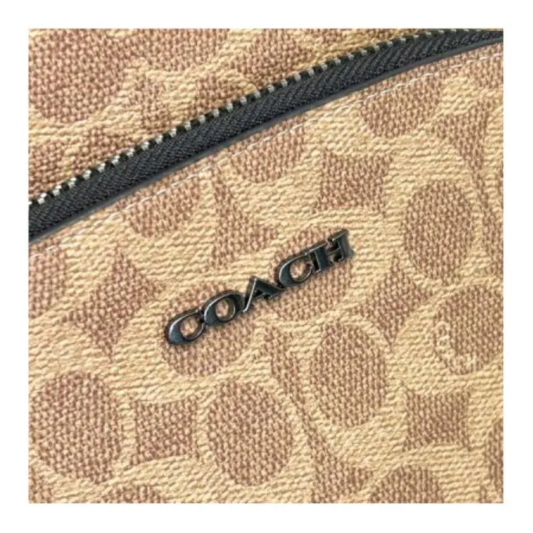 COACH ETHAN Coated Canvas Sling Bag Small Size Men's Tan & Black-3