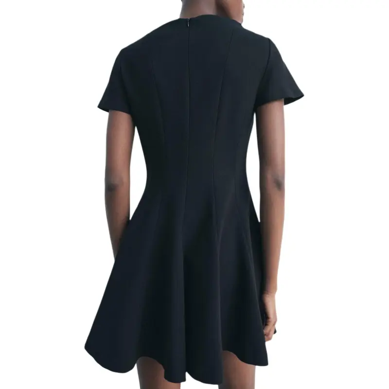 ZARA ZW Series Short Sleeved Dress Women's Black-3