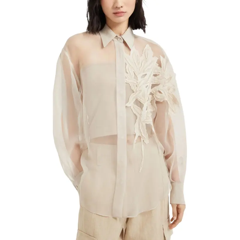 Brunello Cucinelli Flora appliqué Shirt-1