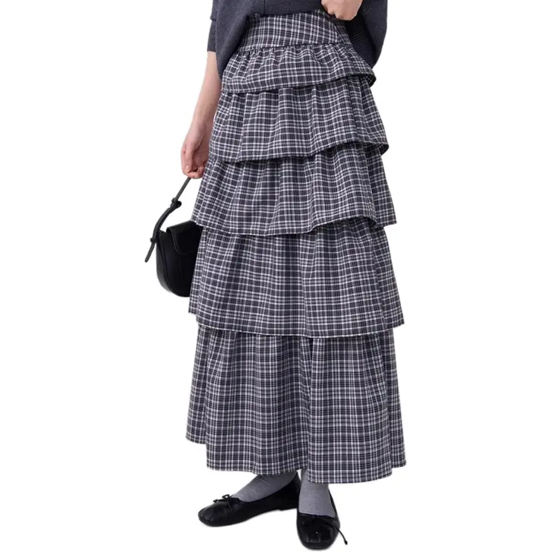 HTMEME Casual Long Skirts Women's Black-4