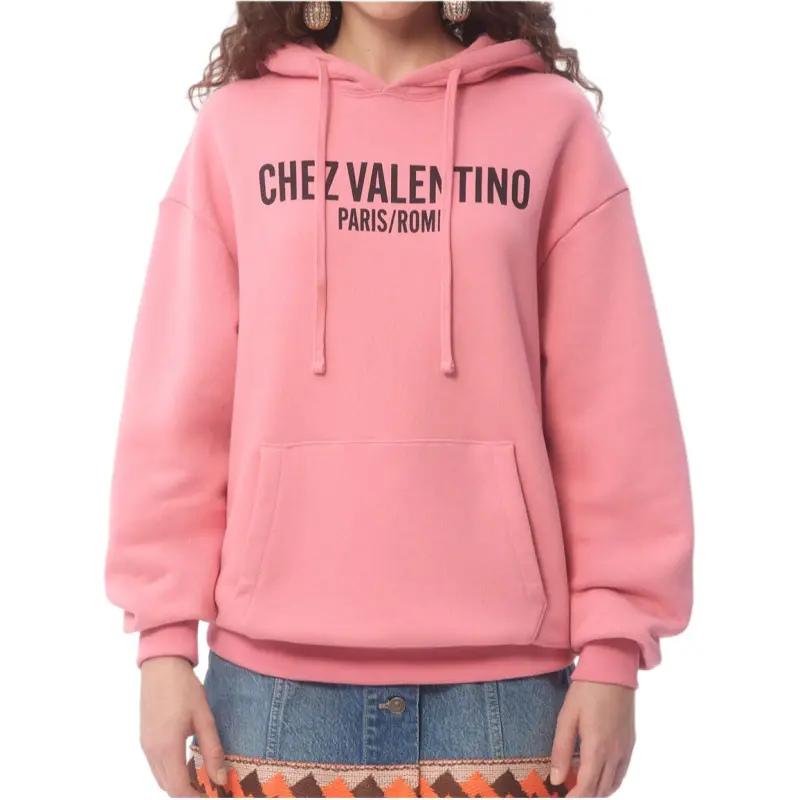 Valentino Logo Printed Drawstring Hoodie-1