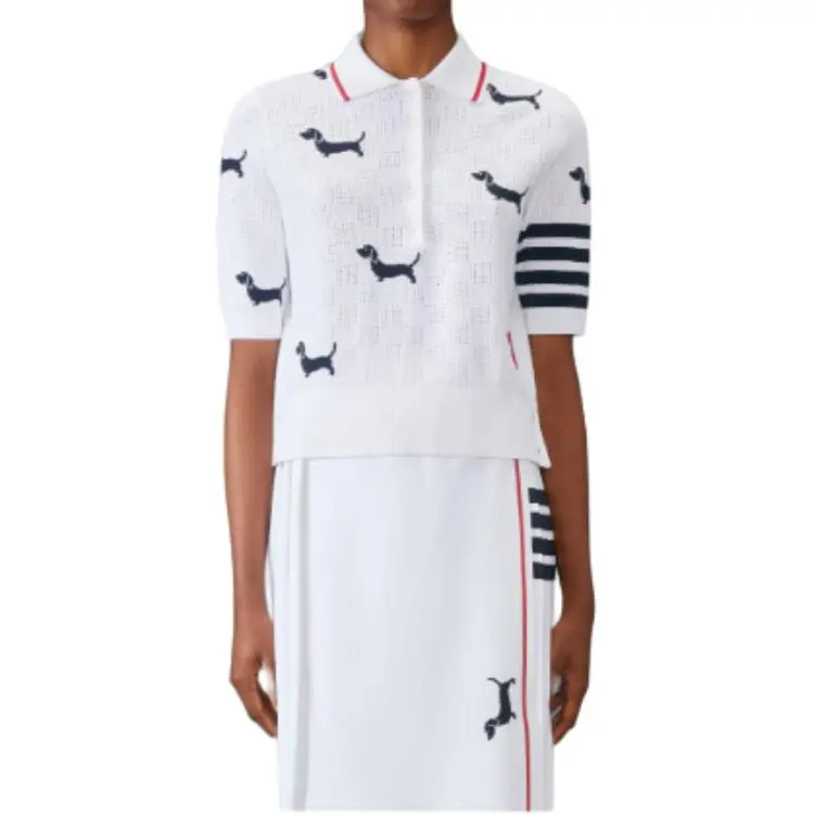 THOM BROWNE Hector Intarsia Polo Shirt-3