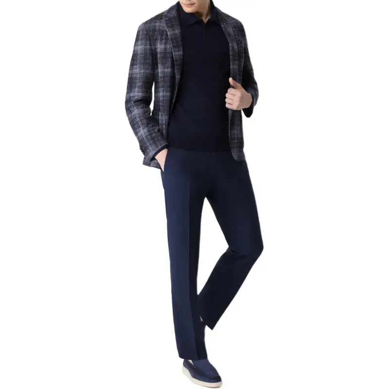 HUGO BOSS SS24 Suit Trouser Men's Dark Mixed Blue-3