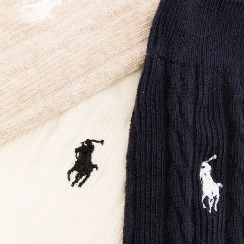 Polo Ralph Lauren SS24 Mid-Calf Socks Women's 3 Pack-1