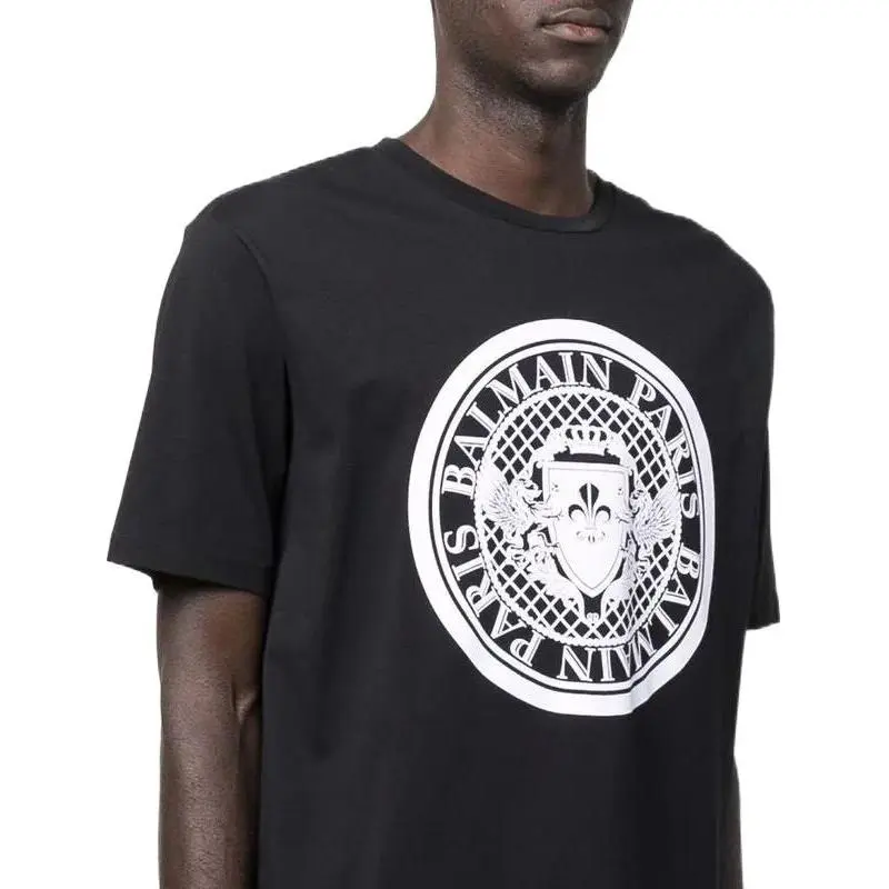 BALMAIN Flocked Coin Crewneck T-Shirt-5