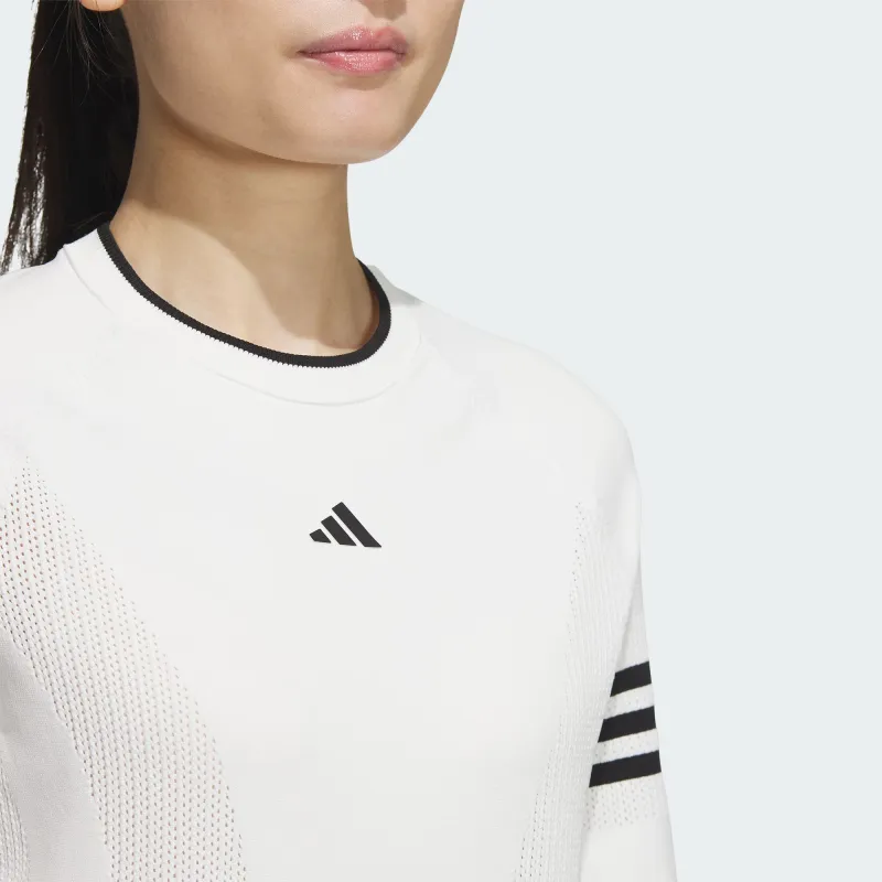 Adidas Long Sleeve Pullover Sweater Knitwear Women's White-2
