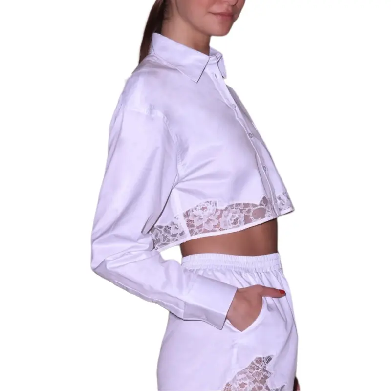 Fleur Du Mal Poplin Cropped Shirt-2