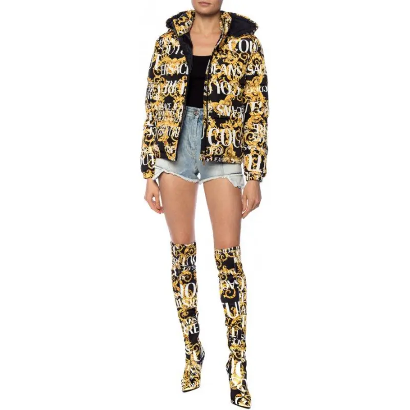 VERSACE JEANS Jackets Women's Black Yellow-3