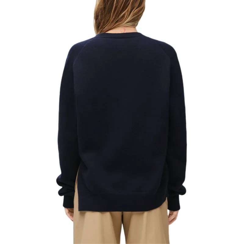 LOEWE Asymmetric Cardigan 'Dark Navy'-4