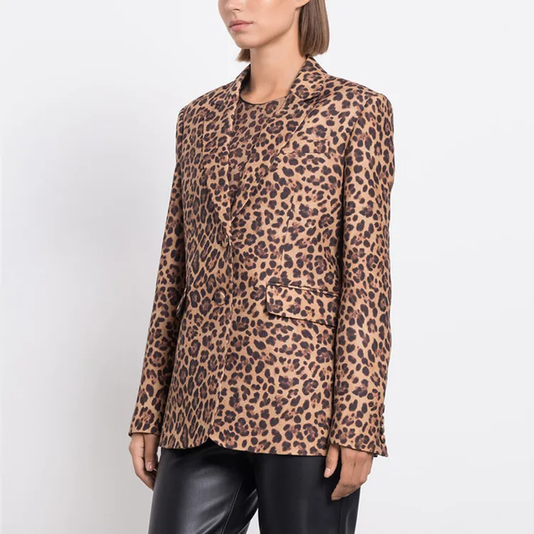 Valentino Leopard Print Long Sleeved Blazer-3