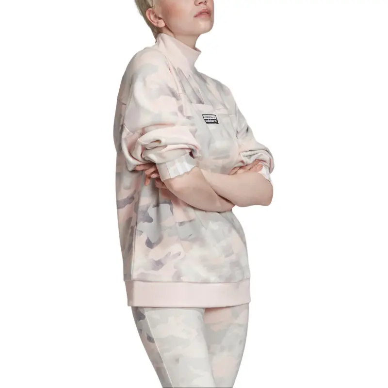 Adidas Originals SWEATER Sweatshirt Women's Pink White/Ash Gray/Light Gray Desert Pink-4