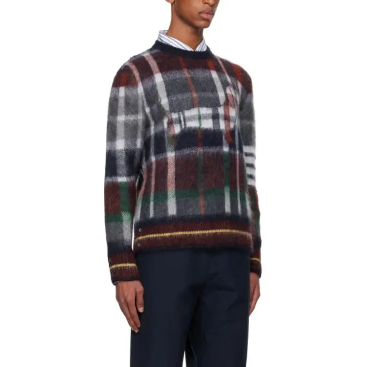 THOM BROWNE Checked Crewneck Jumper-2