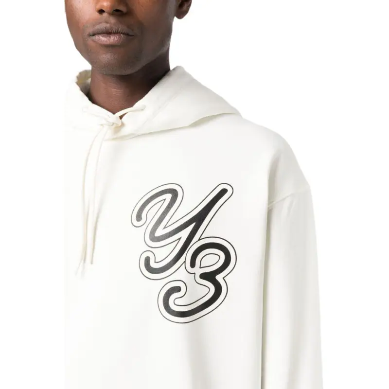 Y 3 Logo Patch Drawstring Hoodie-4
