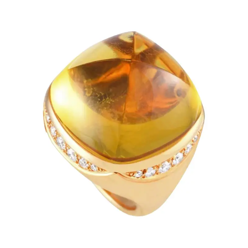 BVLGARI 18K Yellow Gold Heliodor And Diamond Ring-1