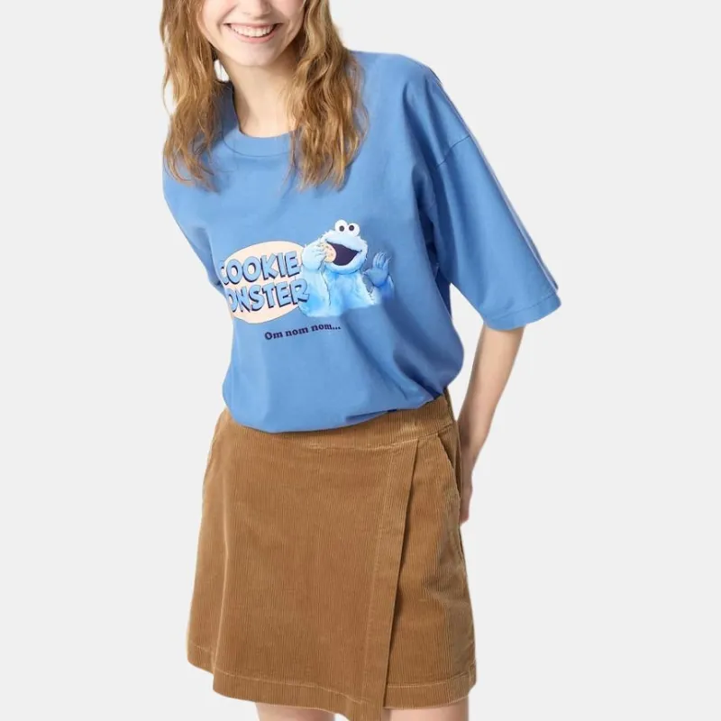 Sesame Street X UNIQLO Sesame Street Collaboration T Shirts Unisex Blue-2