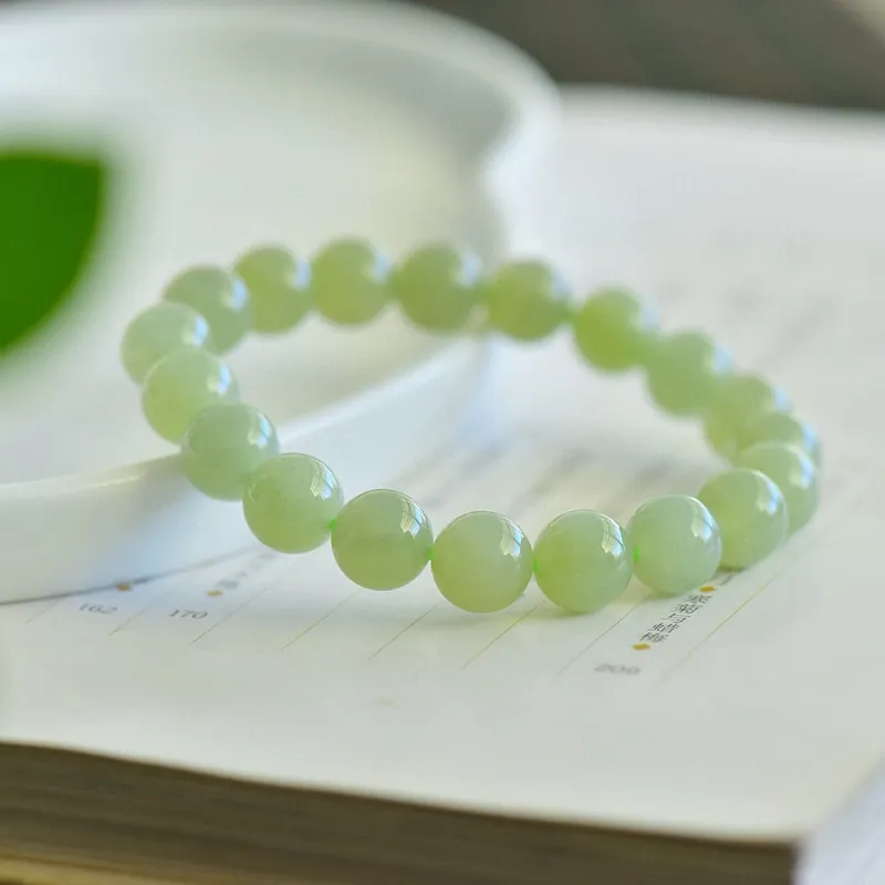 TAMINA Bracelets Pale Greenish White Jade Unisex-5
