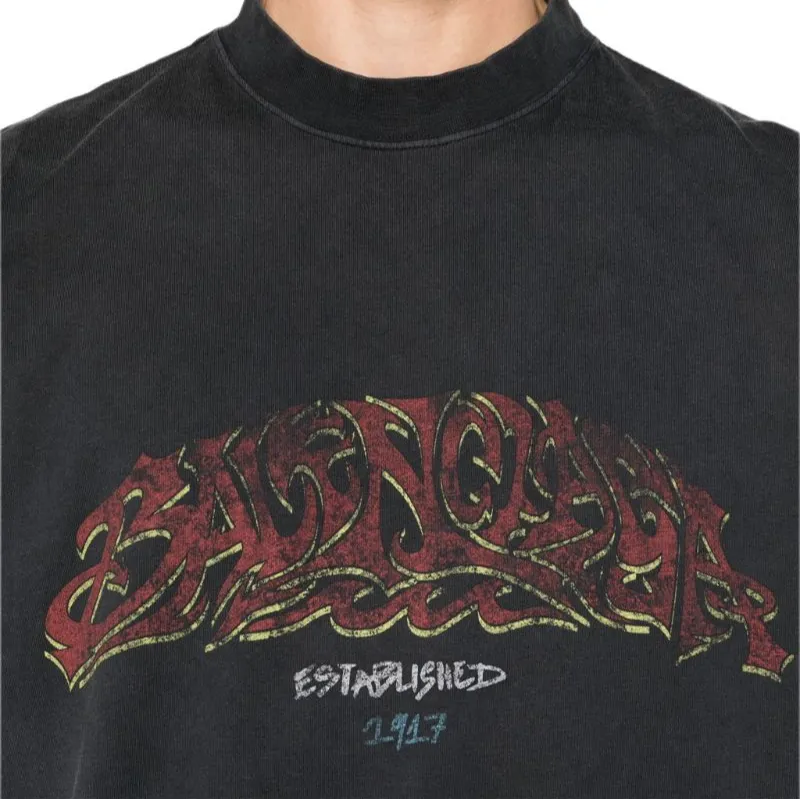 Balenciaga Men's Offshore Oversized T-Shirt Gray-6