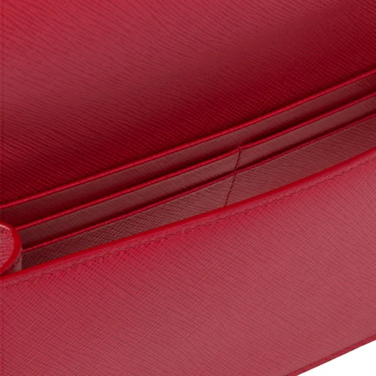 PRADA Cow Leather Clutch Mini Women's Red-4
