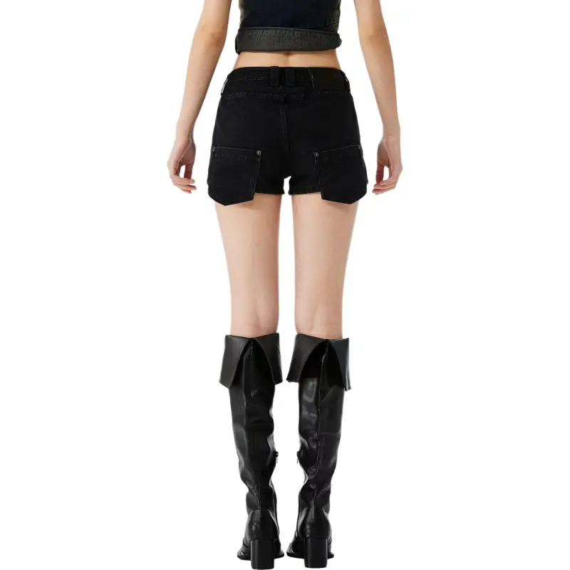 YJ1NGZYZJ Denim Shorts Women's Black-4