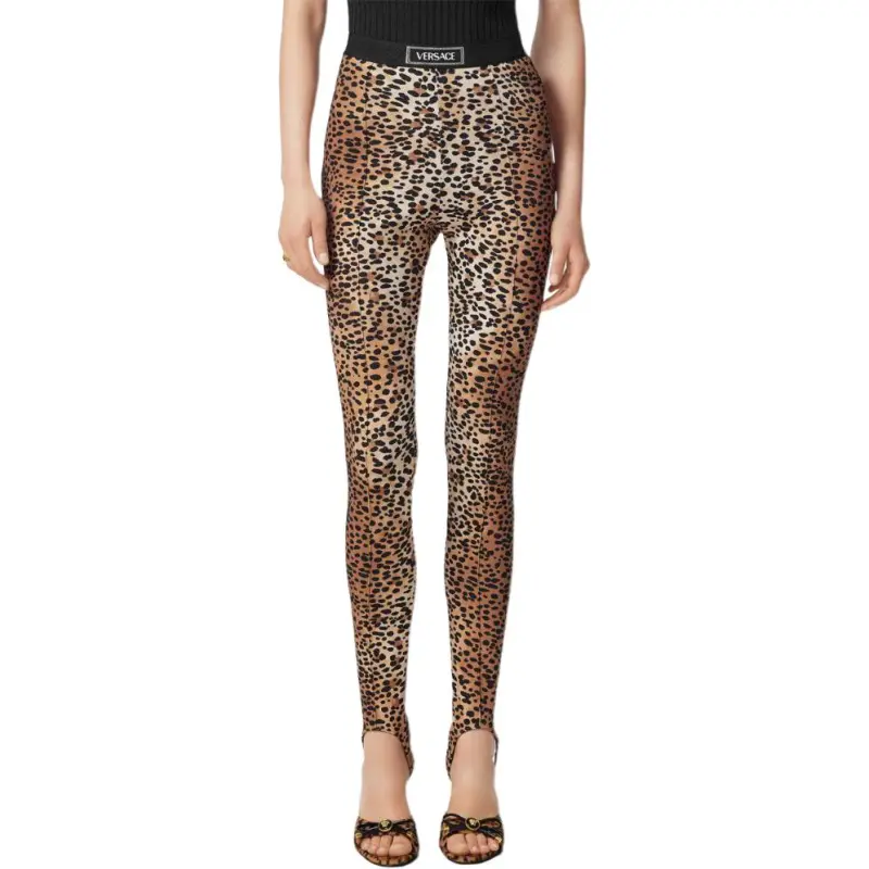 VERSACE Leopard print Stirrup Leggings-2