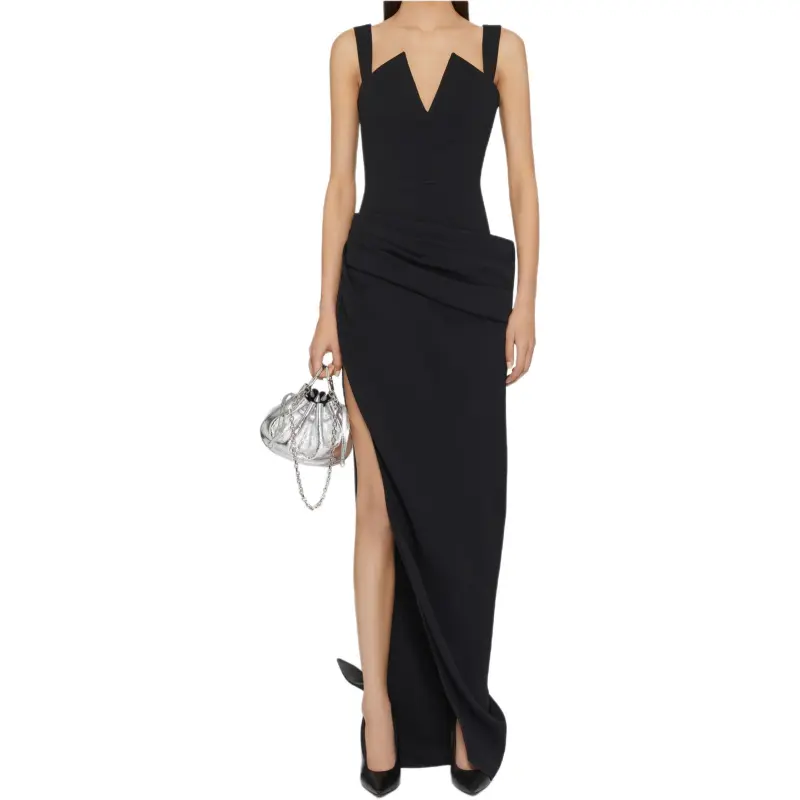 Givenchy V Neck Draped Dress-5