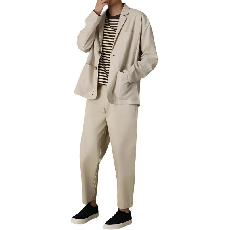 Hacikis Business Suit Men's Light Beige-2