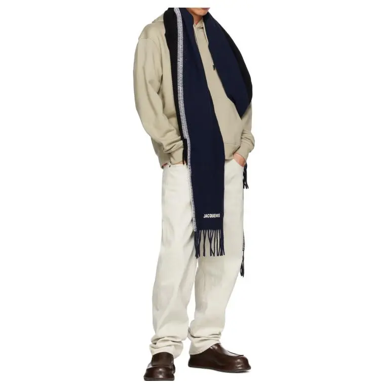Jacquemus Logo Jacquard Fringed Edge Scarf-2