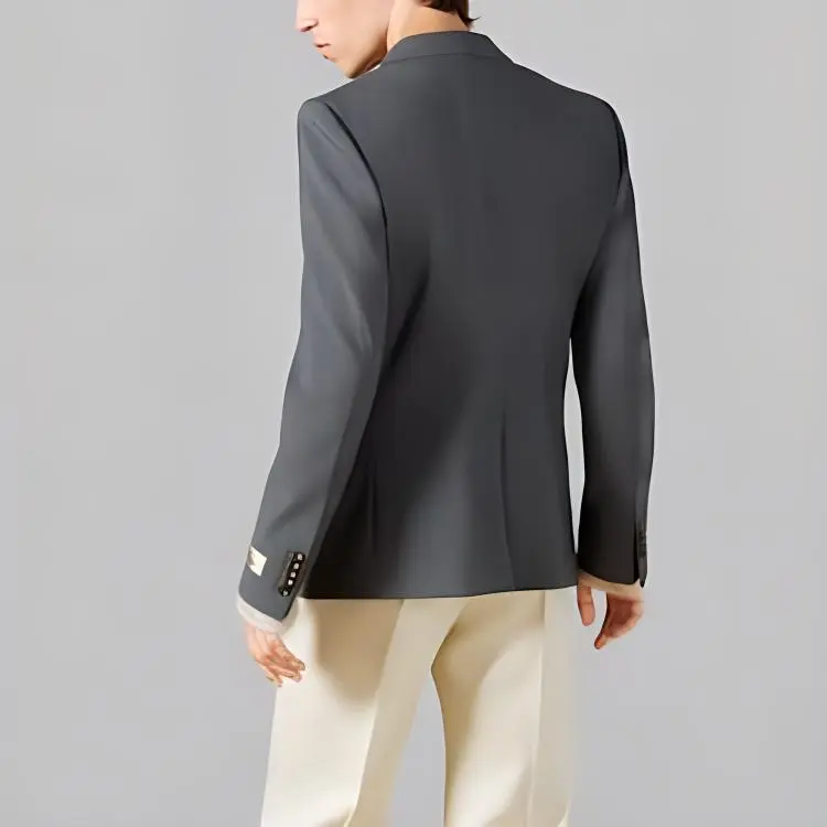 GUCCI Logo-patch Gabardine Blazer-3