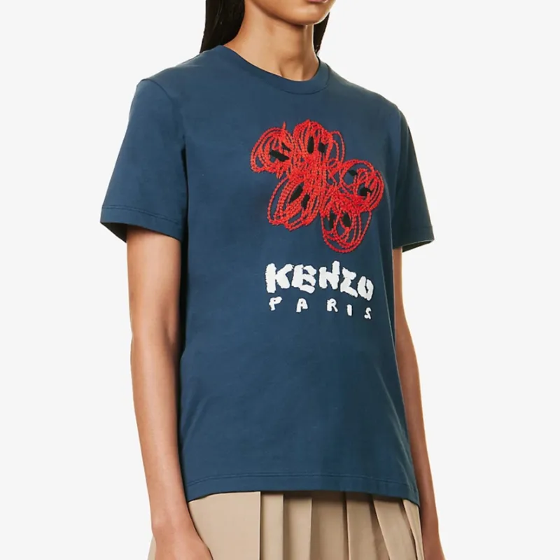 KENZO Graphic Printed Crewneck T Shirt-3
