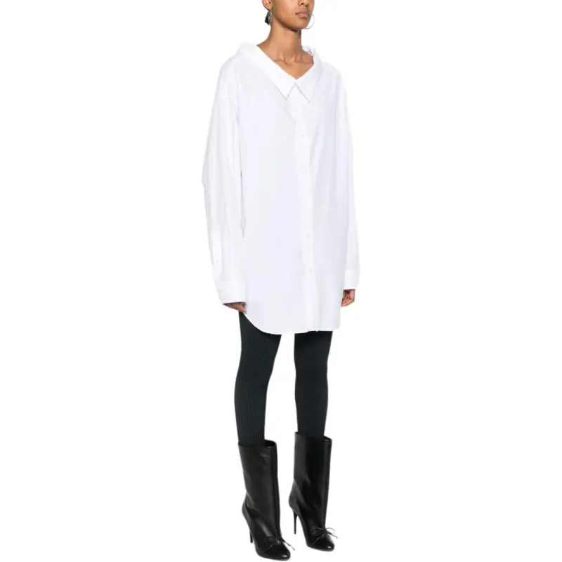 Balenciaga Off Shoulder Oversized Poplin Shirt-3