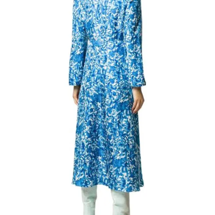 Valentino Long-Sleeved Dresses Women's Blue-4