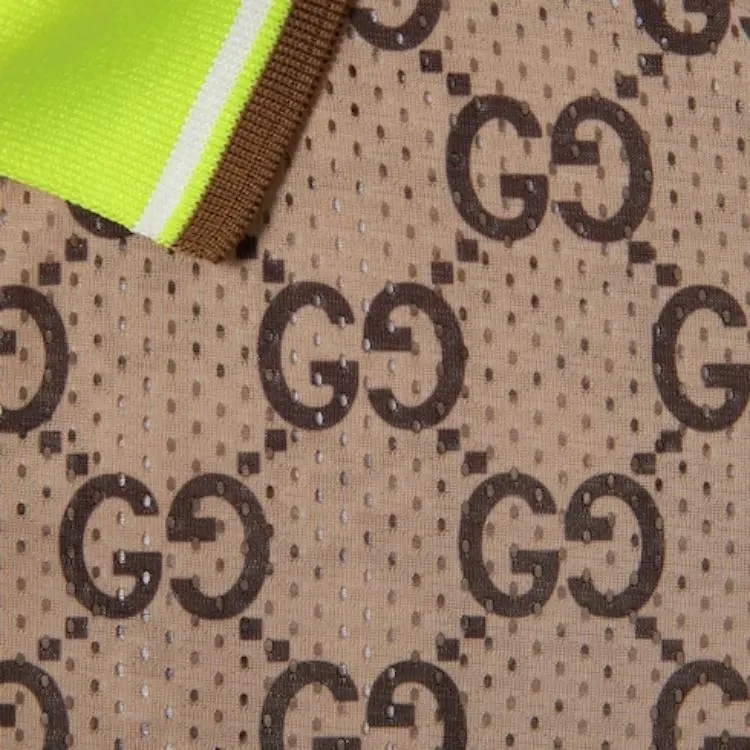 GUCCI Polyester Mesh Gg Print Polo-6