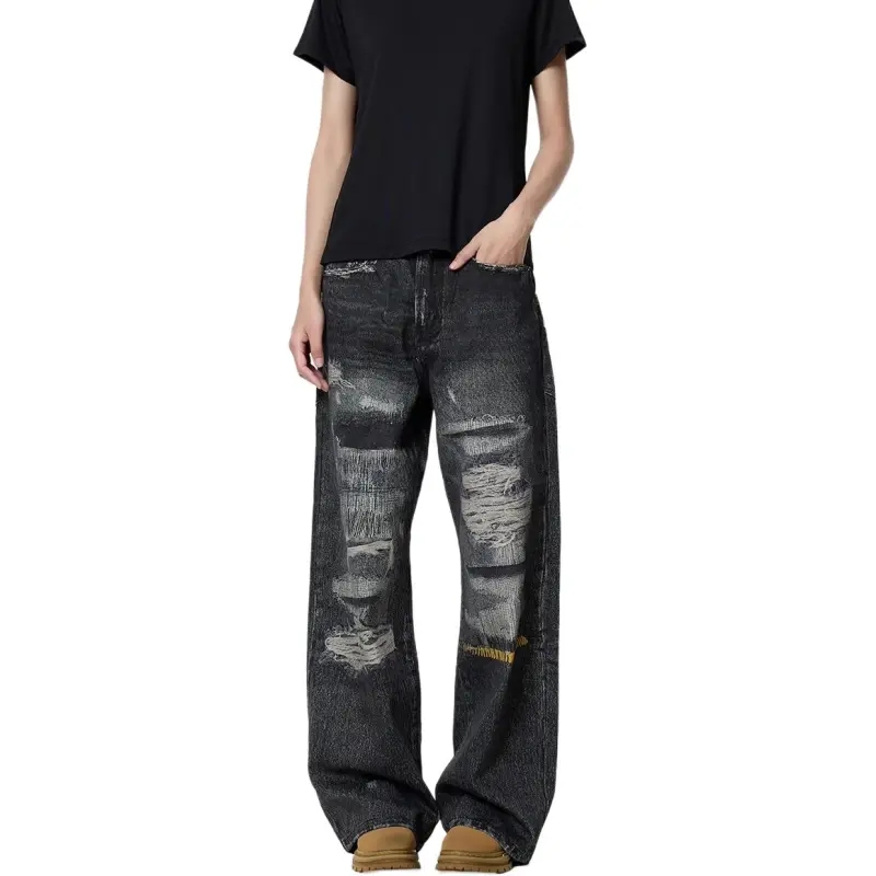 VINMUK Jeans Unisex Black Gray Color-6