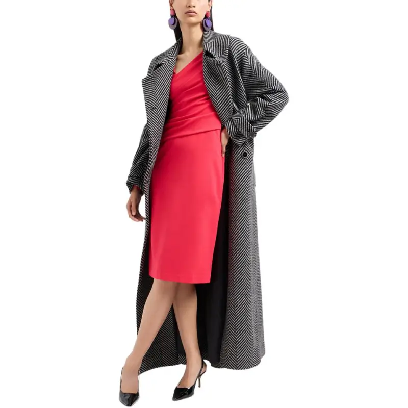 EMPORIO ARMANI Stretch Milano Stitch Fabric Dress With Asymmetric Cross over And Draping-4