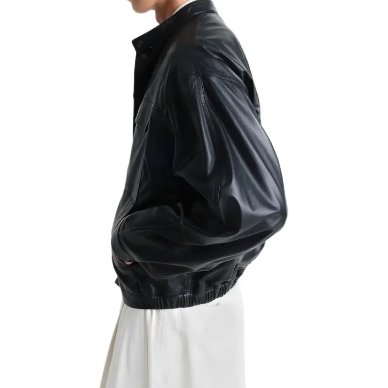 Lemaire Collarless Leather Jacket-2