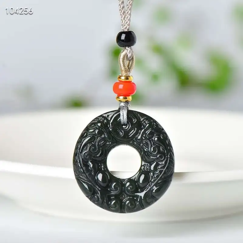 JUNWEN Hetian Jade Necklaces Green Jade Unisex-4