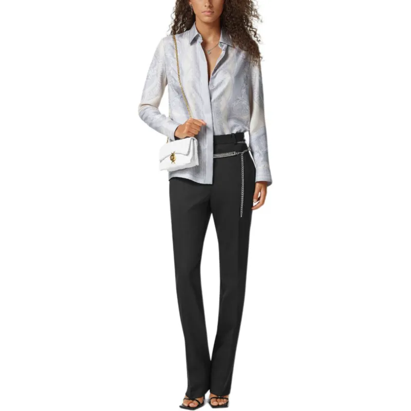 VERSACE Safety Pin Cut Out Detailed Trousers-1