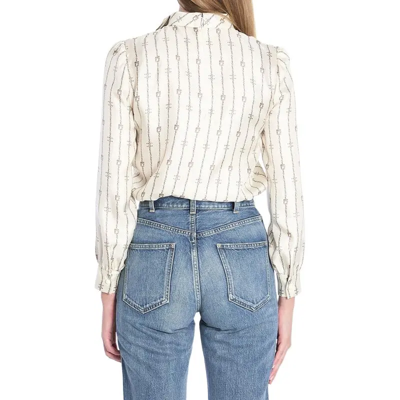 CELINE Lavalliere Bow Detailed Blouse-3