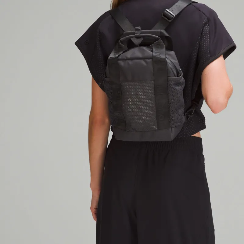 Lululemon Polyester Backpack, Crossbody Bag, Shoulder Bag, Handbag Mini Unisex Graphite Gray & Black-4
