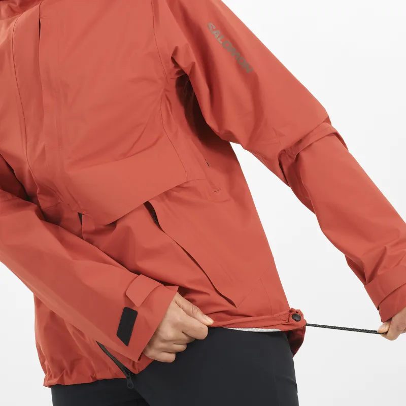 SALOMON Gore Tex Windbreaker Jackets Women's Mud Stove Brown-4
