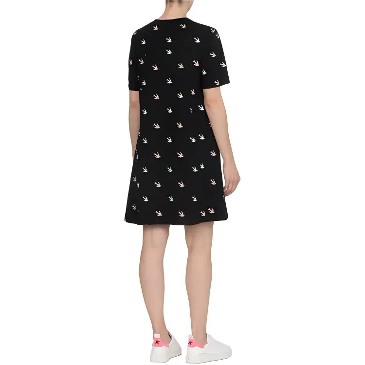 McQ Alexander McQueen Short Sleeved Dresses Women's Black-2