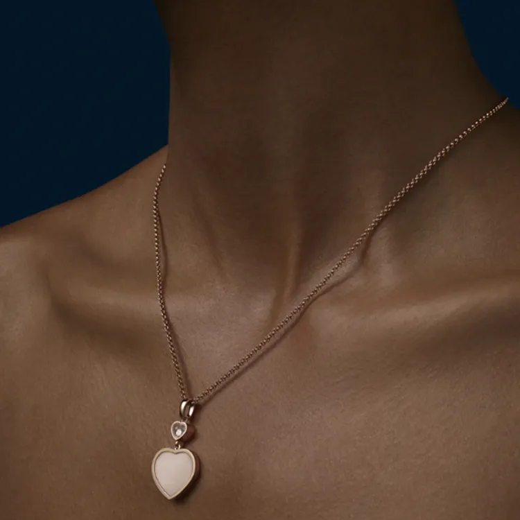 CHOPARD Happy Hearts 18K Rose Gold Necklaces Women's-2